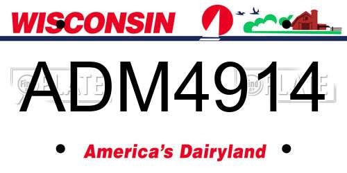ADM4914 Wisconsin License Plate
