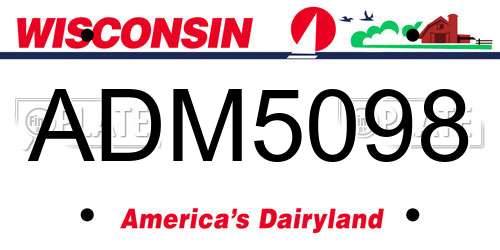 ADM5098 Wisconsin License Plate