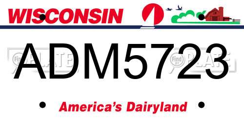 ADM5723 Wisconsin License Plate