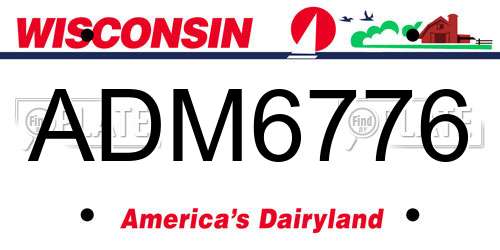 ADM6776 Wisconsin License Plate