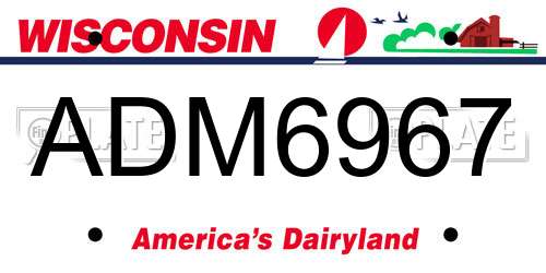 ADM6967 Wisconsin License Plate