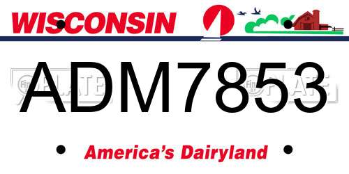 ADM7853 Wisconsin License Plate