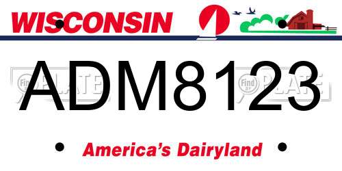 ADM8123 Wisconsin License Plate