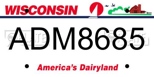 ADM8685 Wisconsin License Plate