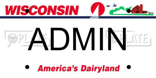 ADMIN Wisconsin License Plate