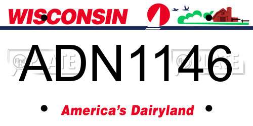 ADN1146 Wisconsin License Plate