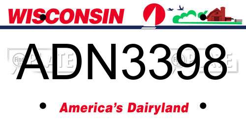 ADN3398 Wisconsin License Plate
