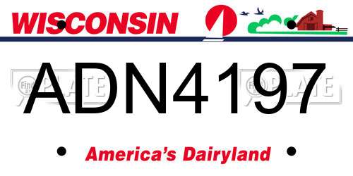 ADN4197 Wisconsin License Plate