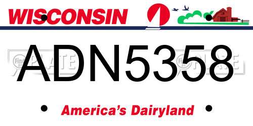 ADN5358 Wisconsin License Plate