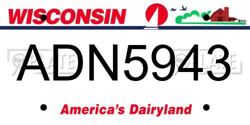 ADN5943 Wisconsin License Plate