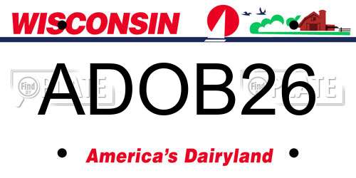 ADOB26 Wisconsin License Plate