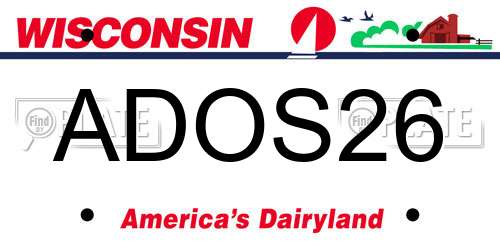 ADOS26 Wisconsin License Plate