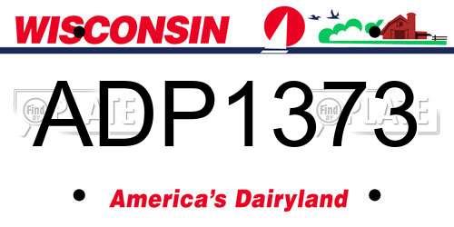 ADP1373 Wisconsin License Plate