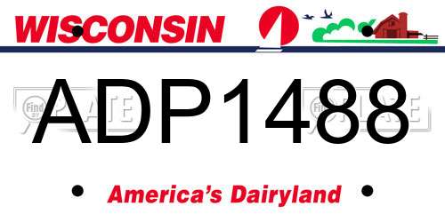 ADP1488 Wisconsin License Plate