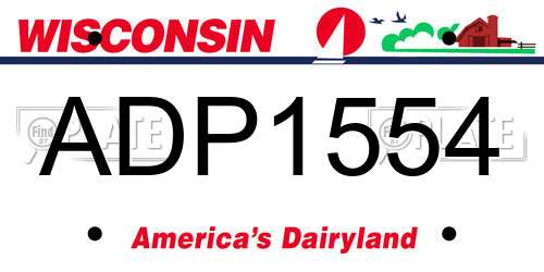 ADP1554 Wisconsin License Plate