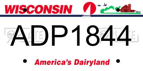 ADP1844 Wisconsin License Plate
