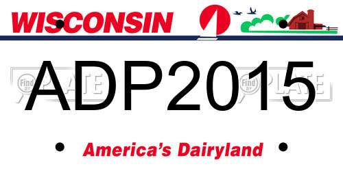 ADP2015 Wisconsin License Plate