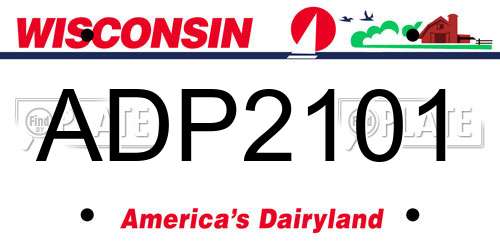 ADP2101 Wisconsin License Plate