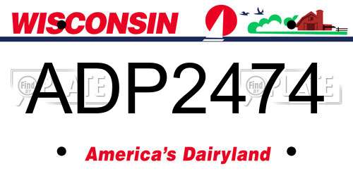 ADP2474 Wisconsin License Plate