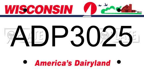 ADP3025 Wisconsin License Plate