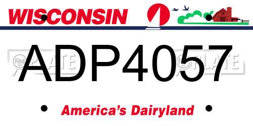 ADP4057 Wisconsin License Plate