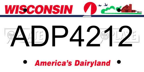 ADP4212 Wisconsin License Plate