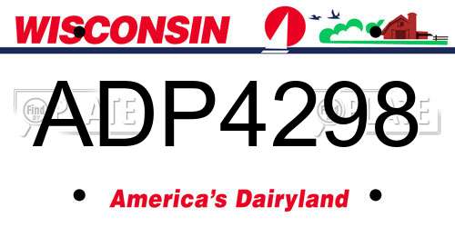 ADP4298 Wisconsin License Plate