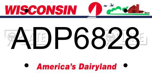 ADP6828 Wisconsin License Plate