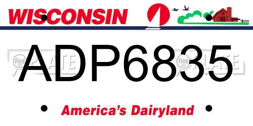 ADP6835 Wisconsin License Plate