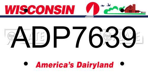 ADP7639 Wisconsin License Plate
