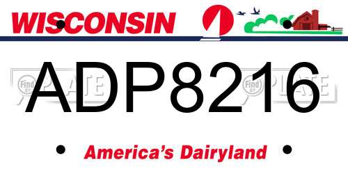 ADP8216 Wisconsin License Plate