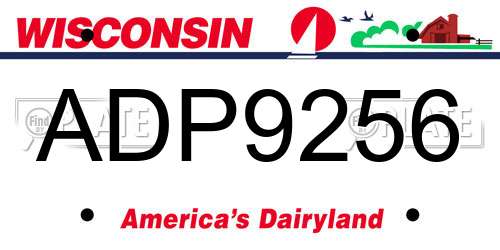 ADP9256 Wisconsin License Plate
