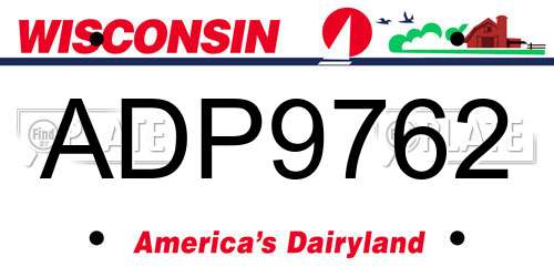 ADP9762 Wisconsin License Plate
