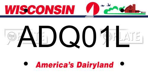 ADQ01L Wisconsin License Plate