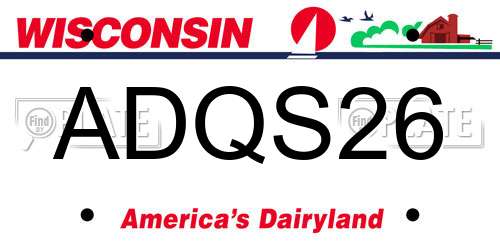 ADQS26 Wisconsin License Plate