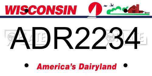 ADR2234 Wisconsin License Plate