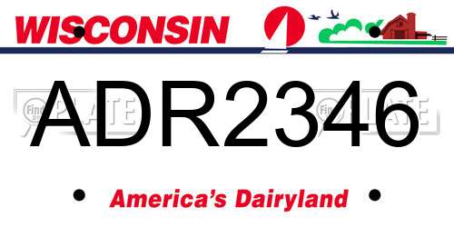 ADR2346 Wisconsin License Plate