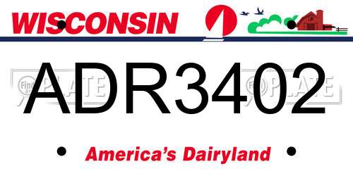 ADR3402 Wisconsin License Plate
