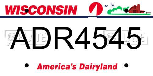 ADR4545 Wisconsin License Plate