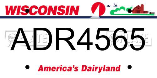 ADR4565 Wisconsin License Plate