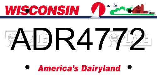ADR4772 Wisconsin License Plate