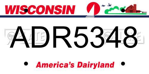 ADR5348 Wisconsin License Plate