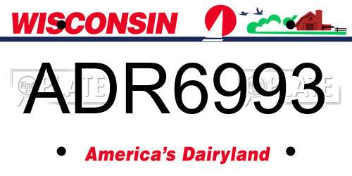 ADR6993 Wisconsin License Plate