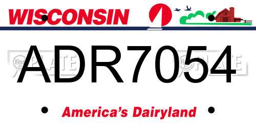 ADR7054 Wisconsin License Plate