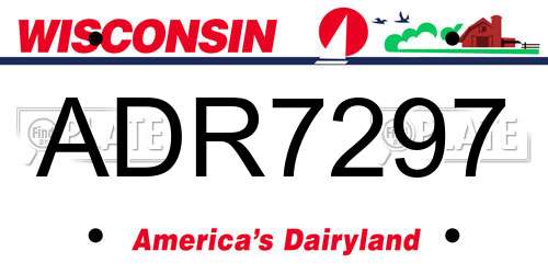 ADR7297 Wisconsin License Plate