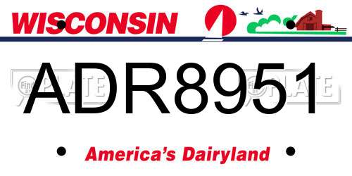 ADR8951 Wisconsin License Plate