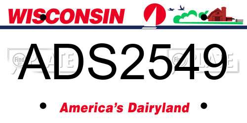 ADS2549 Wisconsin License Plate