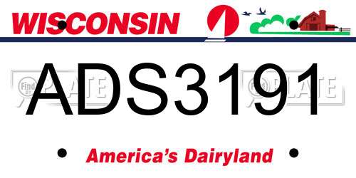 ADS3191 Wisconsin License Plate