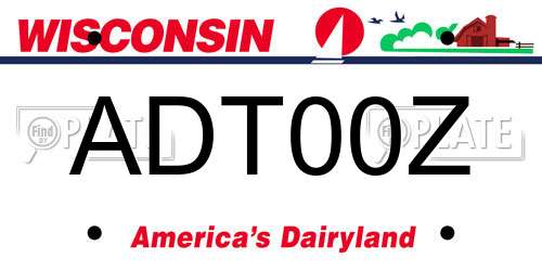 ADT00Z Wisconsin License Plate