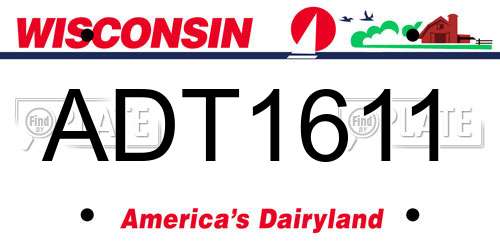 ADT1611 Wisconsin License Plate